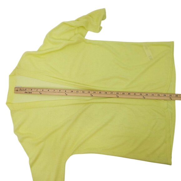 Chicos Open Front Cardigan Womens 1 US M/8 Semi Sheer 3/4 Sleeve Light Yellow - Picture 5 of 16